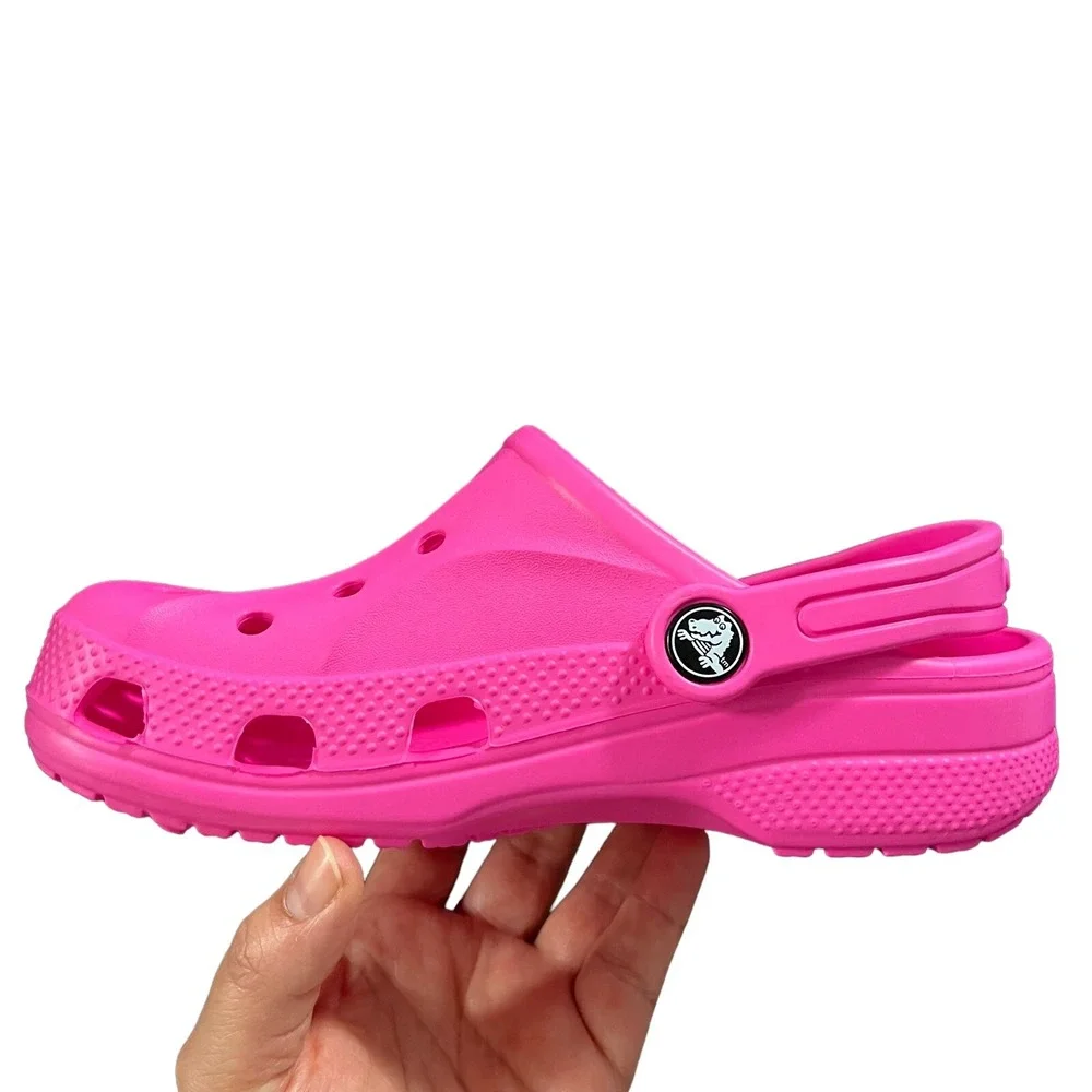Crocs Baya Youth Girls Slip-on Clogs Size 2 (J2) Pink Water Friendly Lightweight